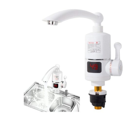 Momentinis vandens šildytuvas, maišytuvas su ekranu jungtimi į apačia 